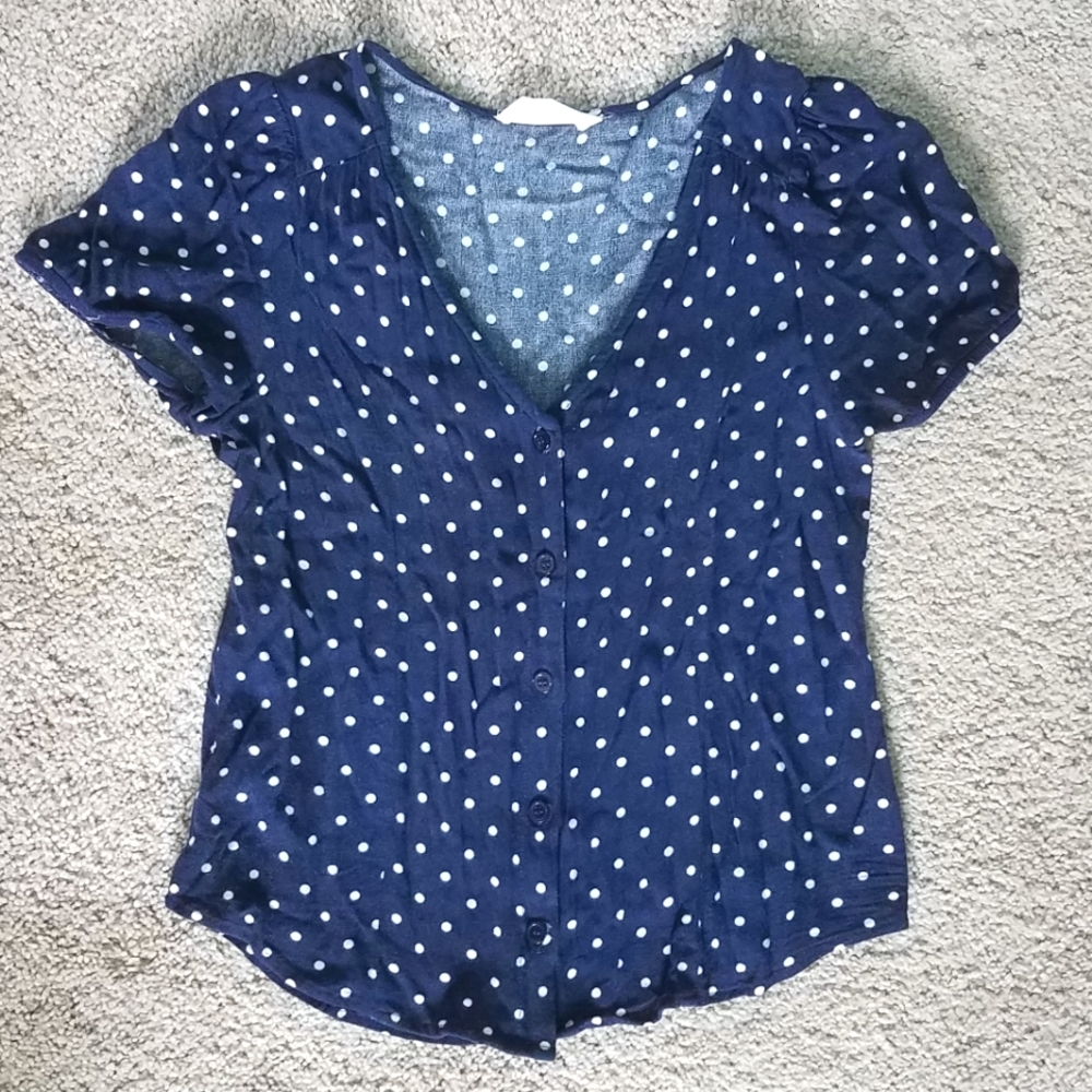 Polka dot button up blouse